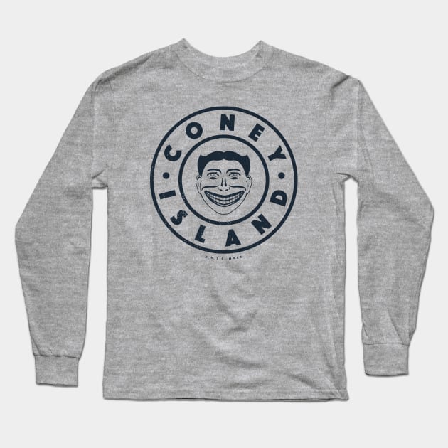 Coney Island, New York - Steeplechase Face Circle Long Sleeve T-Shirt by deadmansupplyco